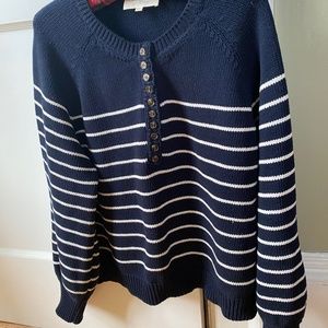 Sezane Leontine Jumper Navy/Ecru Size Medium
